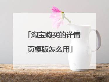 淘宝购买的详情页模版怎么用