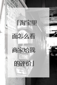 淘宝里面怎么看商家给我的评价