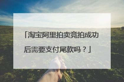 淘宝阿里拍卖竞拍成功后需要支付尾款吗?