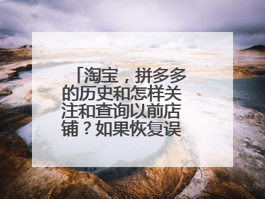 淘宝,拼多多的历史和怎样关注和查询以前店铺?如果恢复误删了的店铺?