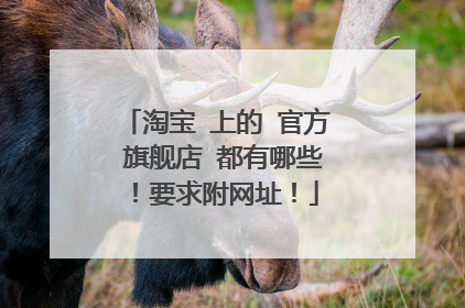 淘宝 上的 官方 旗舰店 都有哪些!要求附网址!
