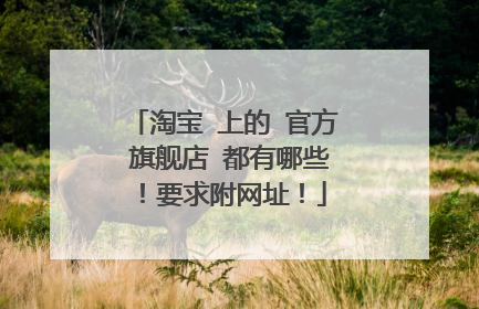 淘宝 上的 官方 旗舰店 都有哪些!要求附网址!