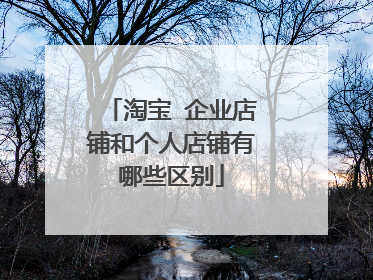 淘宝 企业店铺和个人店铺有哪些区别