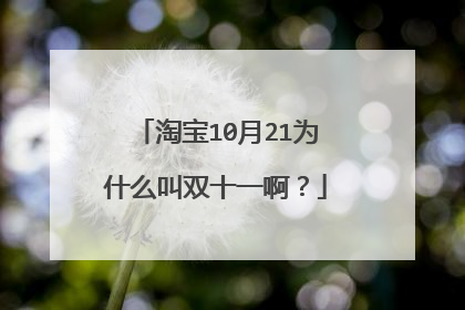 淘宝10月21为什么叫双十一啊?
