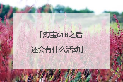 淘宝618之后还会有什么活动