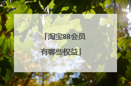淘宝88会员有哪些权益