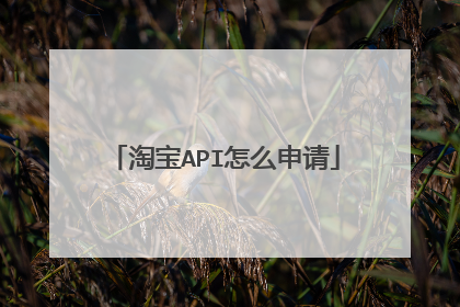 淘宝API怎么申请