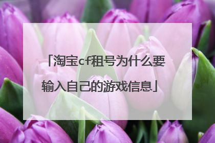 淘宝cf租号为什么要输入自己的游戏信息