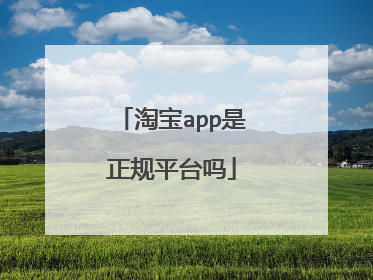 淘宝app是正规平台吗