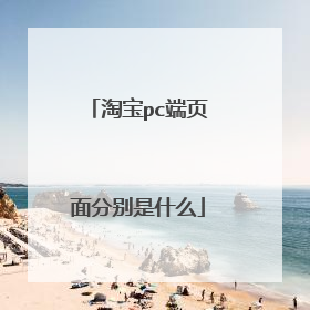 淘宝pc端页面分别是什么