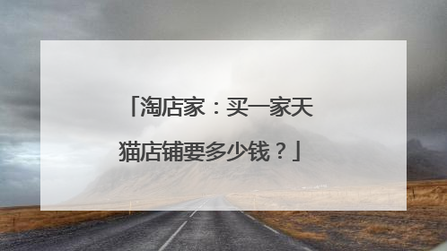 淘店家:买一家天猫店铺要多少钱?