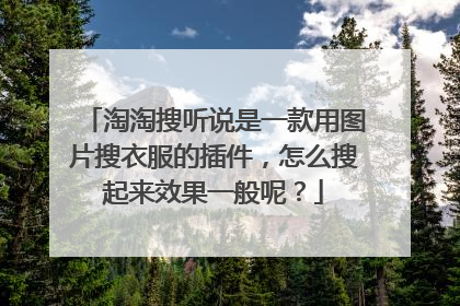 淘淘搜听说是一款用图片搜衣服的插件,怎么搜起来效果一般呢?