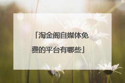 淘金阁自媒体免费的平台有哪些