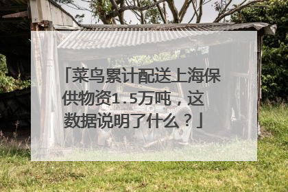 菜鸟累计配送上海保供物资1.5万吨,这数据说明了什么?