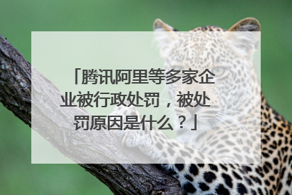 腾讯阿里等多家企业被行政处罚,被处罚原因是什么?