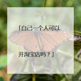 自己一个人可以开淘宝店吗?