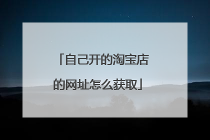 自己开的淘宝店的网址怎么获取