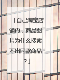 自己淘宝店铺内,商品图片为什么搜索不出同款商品?