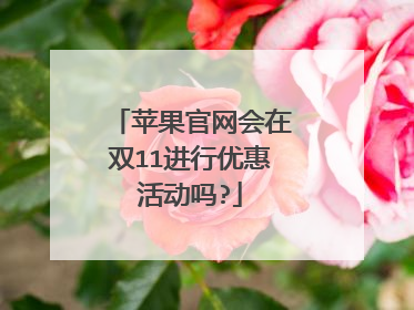 苹果官网会在双11进行优惠活动吗?