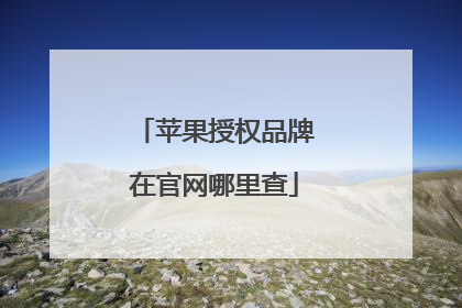 苹果授权品牌在官网哪里查