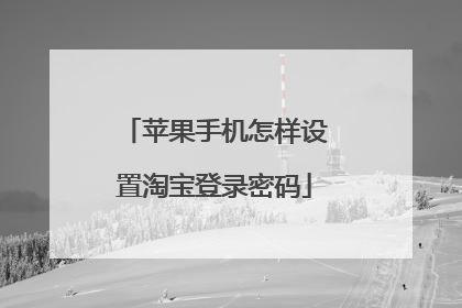 苹果手机怎样设置淘宝登录密码