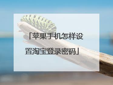 苹果手机怎样设置淘宝登录密码
