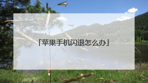 苹果手机闪退怎么办