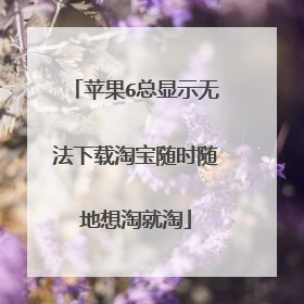 苹果6总显示无法下载淘宝随时随地想淘就淘