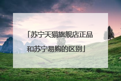 苏宁天猫旗舰店正品和苏宁易购的区别