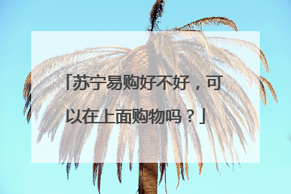 苏宁易购好不好，可以在上面购物吗？