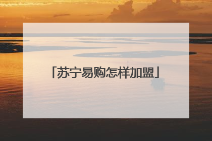 苏宁易购怎样加盟