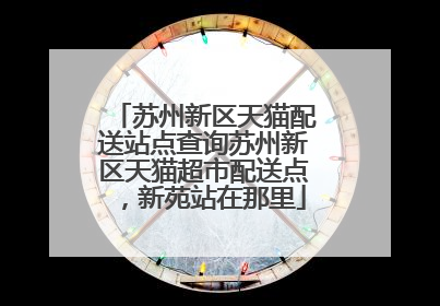 苏州新区天猫配送站点查询苏州新区天猫超市配送点,新苑站在那里