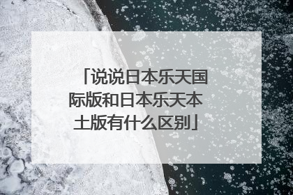 说说日本乐天国际版和日本乐天本土版有什么区别