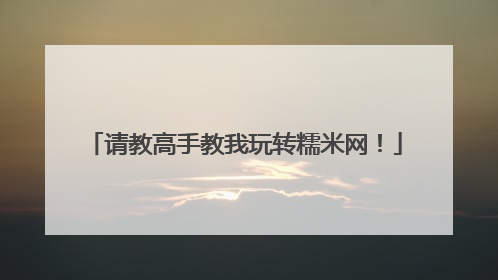 请教高手教我玩转糯米网！
