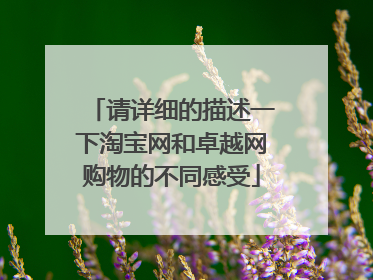 请详细的描述一下淘宝网和卓越网购物的不同感受