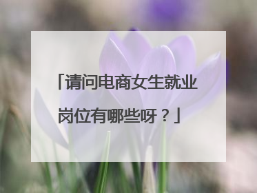 请问电商女生就业岗位有哪些呀?