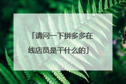 请问一下拼多多在线店员是干什么的