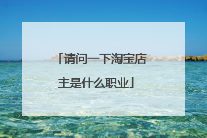 请问一下淘宝店主是什么职业