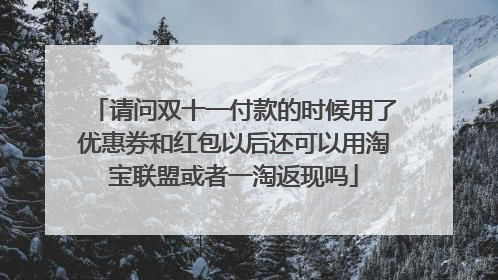 请问双十一付款的时候用了优惠券和红包以后还可以用淘宝联盟或者一淘返现吗