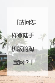 请问怎样登陆手机版的淘宝网？