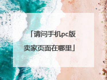 请问手机pc版卖家页面在哪里