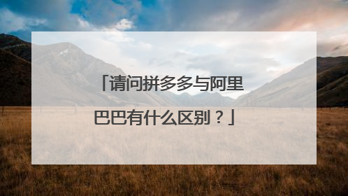 请问拼多多与阿里巴巴有什么区别？