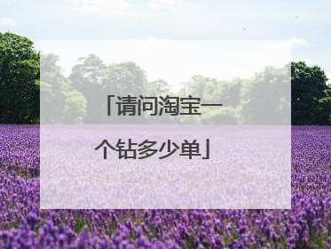 请问淘宝一个钻多少单