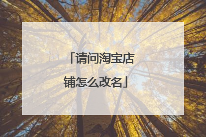 请问淘宝店铺怎么改名