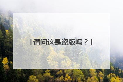 请问这是盗版吗?