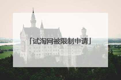 试淘网被限制申请