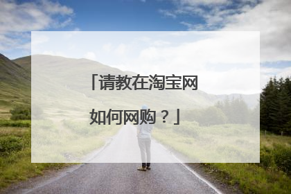 请教在淘宝网如何网购?