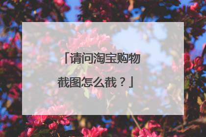 请问淘宝购物截图怎么截?