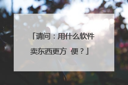 请问：用什么软件卖东西更方 便？