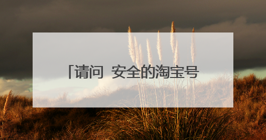 请问 安全的淘宝号在哪里可以买到?谁知道 求解答。。